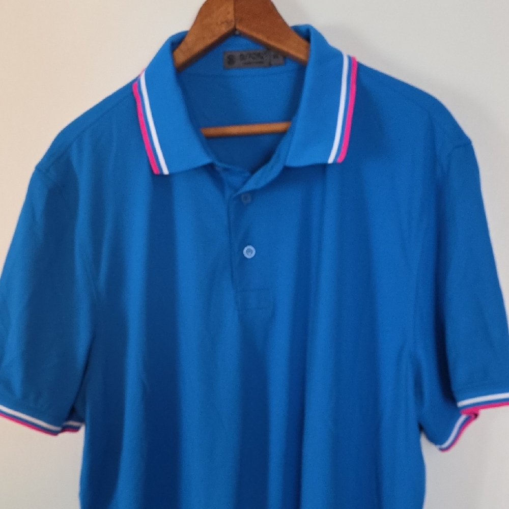 G/FORE Blue XL Polo Perfect Like New Condition W Accent Stripes